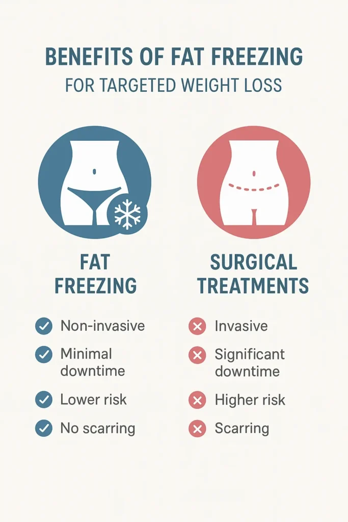 graphic showing the benefits of fat freezing Bedford Park